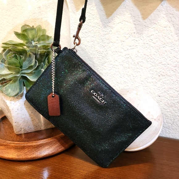 Coach Glitter Shimmer Wristlet Clutch Wallet - Picture 10 of 11